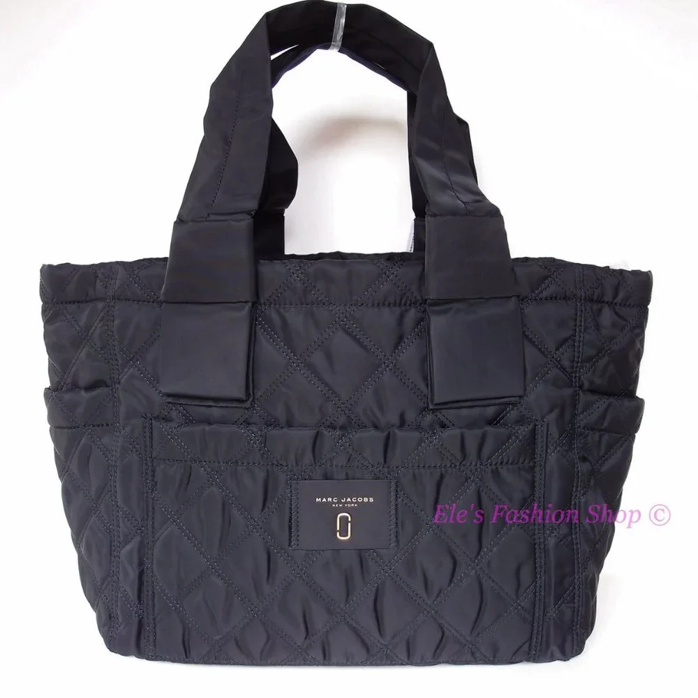 ❤️ NWT Marc Jacobs Quilted Pretty Nylon ElizA Baby Bag Diaper Bag Tote BLACK